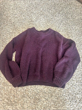 Athleta Wool Cashmere Crew Sweater Purple